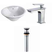 AMERICAN IMAGINATIONS 19.25-in. W Above Counter White Vessel Set For 1 Hole Center Faucet AI-33731